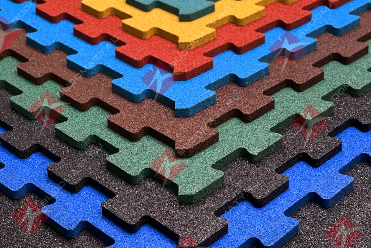 Резиновое покрытие Puzzle 1000×1000×10 мм. Доставка в Воронеж.